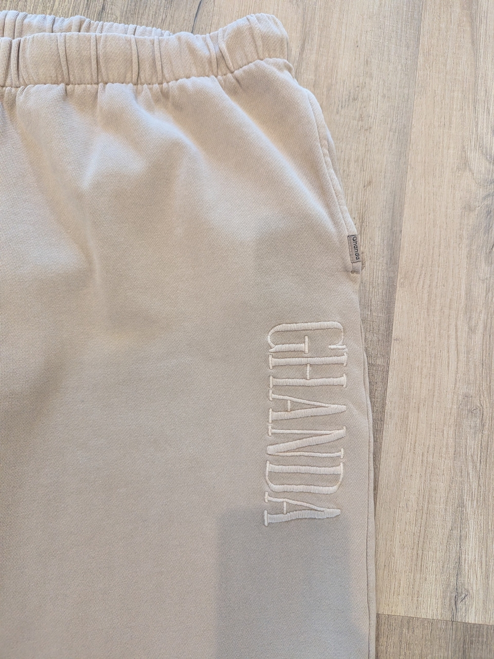 Ghanda Beige Fleece Jogger Sweatpants - Picture 4 of 8